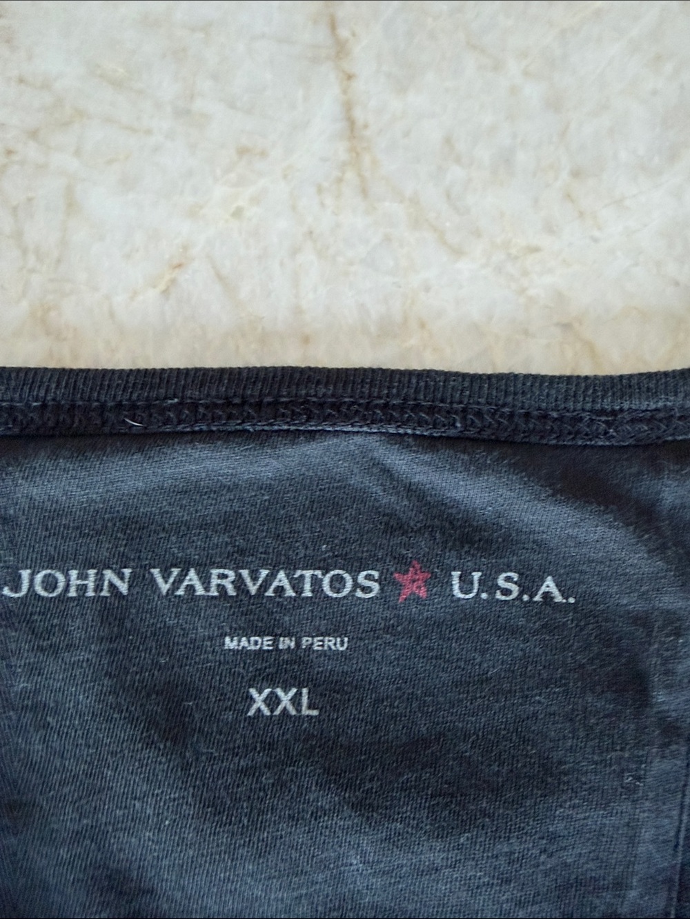 John Varvatos Black Tee with Red and Gray Skull Graphic - Picture 3 of 4